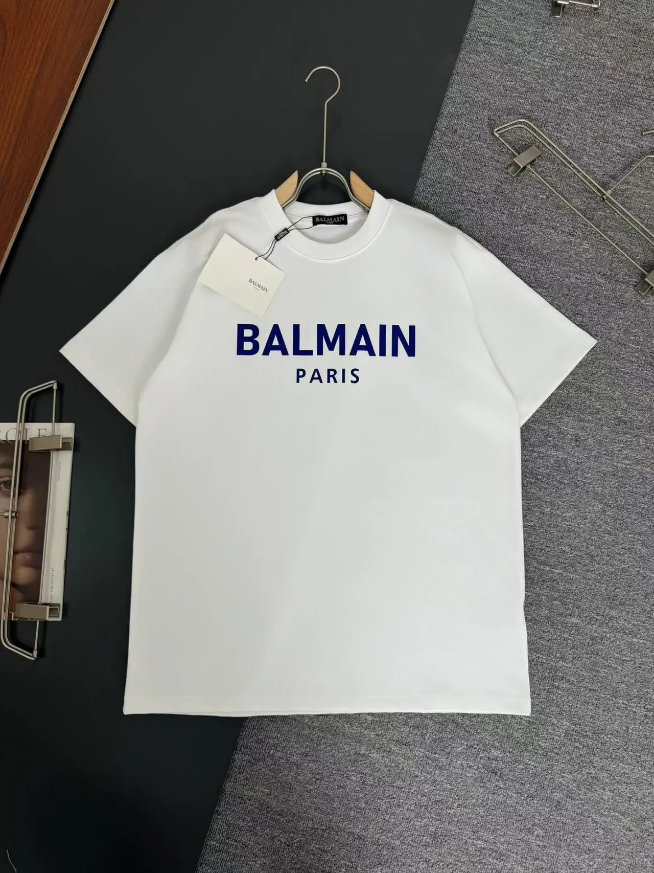 Balmain* *320g t Breathable logo New Arrival t ， ， Versatile ：Black White Sizes：S M L XL XXL